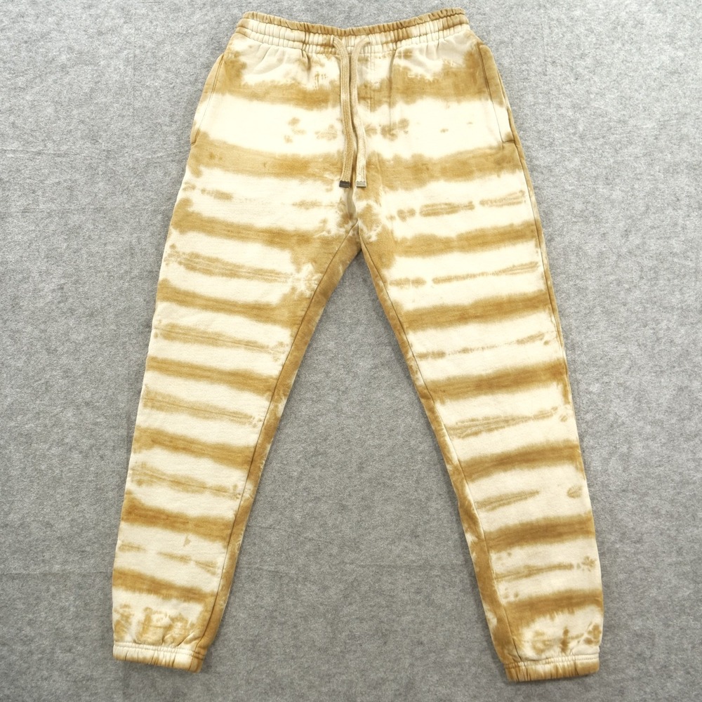 Talentless Joggers Womens Medium Beige Brown Tie Dye Fleece Elastic Waist